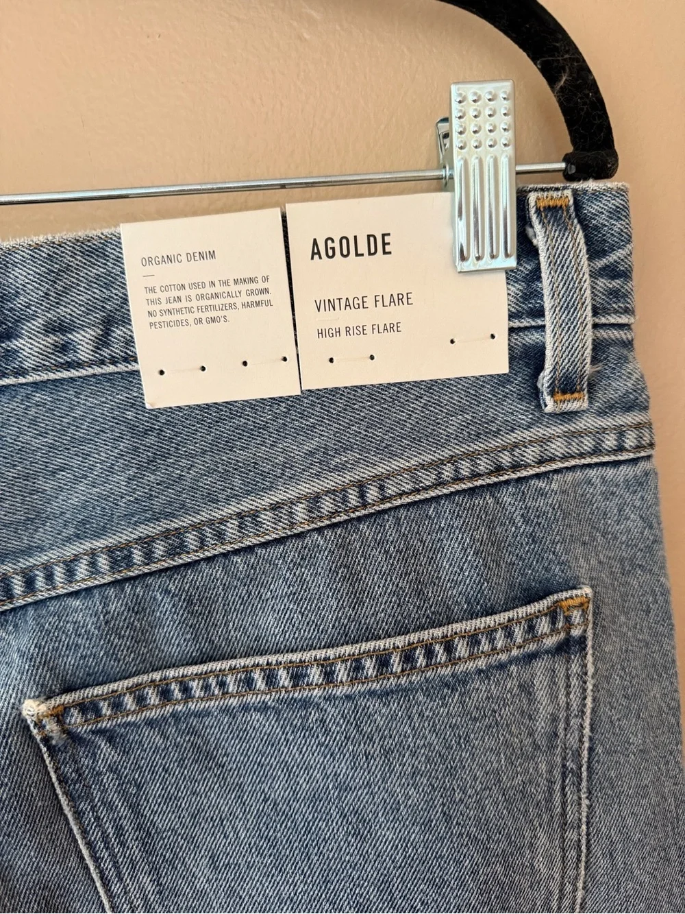 Agolde Vintage High Rise Flares Light Wash Women's blue Jeans clamor FWRD 32